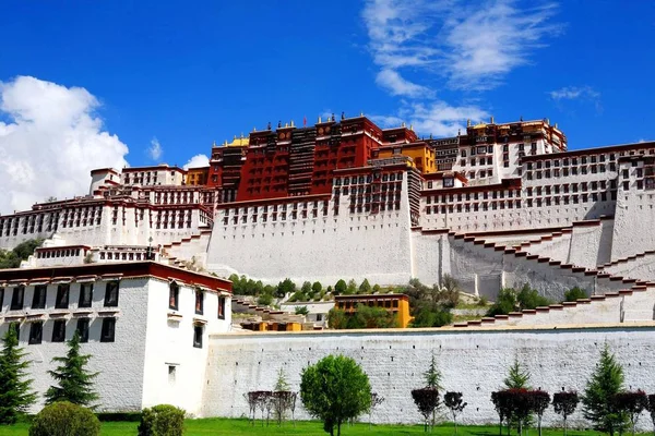 Vista Palácio Potala Lhasa Sudoeste Região Autónoma Tibete Chinas Agosto — Fotografia de Stock