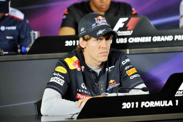 Piloto Alemão Sebastian Vettel Equipe Red Bull Racing Participa Uma — Fotografia de Stock