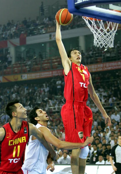 Chinas Top Salta Para Baixo Contra Jordan Sua Partida Final — Fotografia de Stock