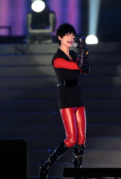 Cantora Chinesa Yuchuni Canta Durante Festival Música Estádio Nacional Pequim — Fotografia de Stock