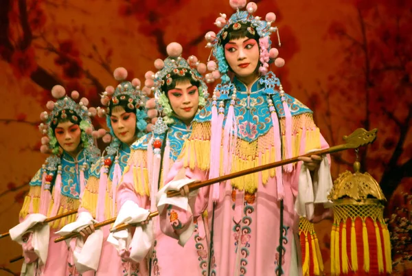 2011年1月17日 身着京剧4大人物之一的丹的服装 在海南省海口市的一家剧院演出 — 图库照片
