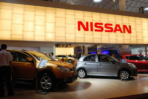 Tekintettel Stand Nissan Egy Automatikus Vásár Haikou Dél Chinas Hainan — Stock Fotó