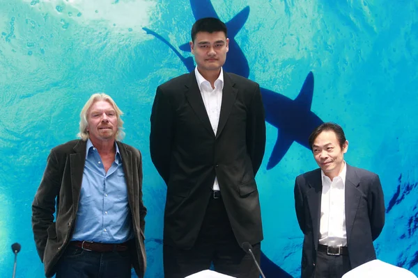 Bývalý Čínský Nba Hvězda Yao Ming Britský Tycoon Richard Branson — Stock fotografie