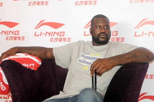 Former Nba Superstar Shaquille Oneal Attends Promotional Event Chinese Sportswear — Stock Photo, Image