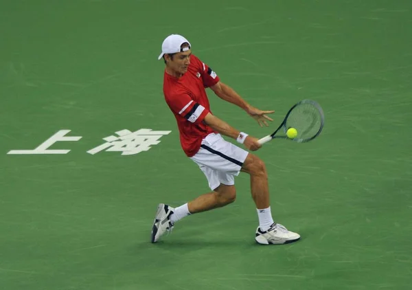 Matthew Ebden Van Australië Geeft Als Resultaat Een Schot Tegen — Stockfoto