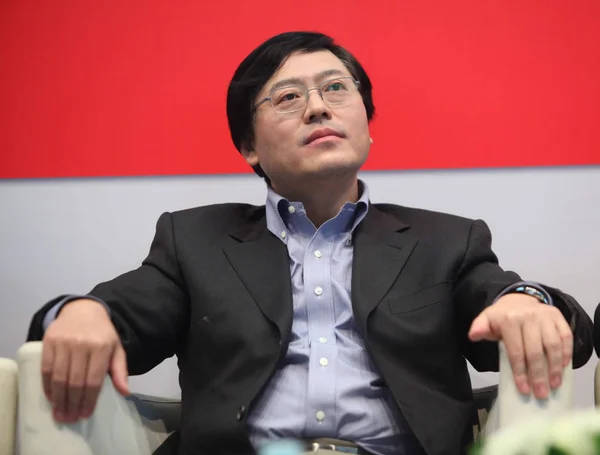 Yang Yuanqing Prezes Dyrektor Generalny Lenovo Jest Przedstawiony Konferencji Prasowej — Zdjęcie stockowe