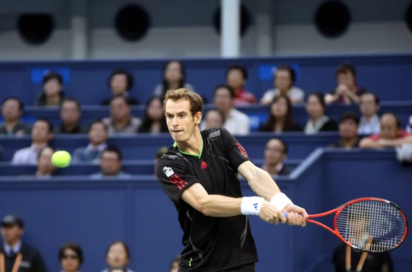 Andy Murray Storbritannien Returnerar Ett Skott Mot David Ferrer Spanien — Stockfoto
