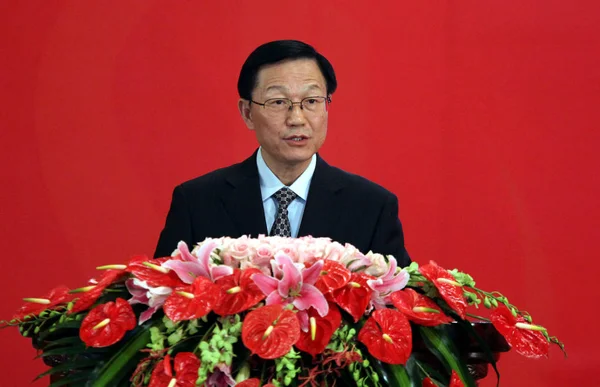 Xie Xuren Minister Finance China Speaks 12Th China Development Forum — 스톡 사진