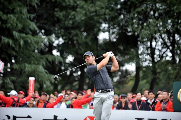 Paul Casey Angleterre Regarde Son Tee Shirt Dans Ronde Finale — Photo