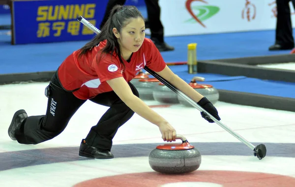 Jogador Japão Compete Uma Partida Robin Feminino Contra Coreia Sul — Fotografia de Stock