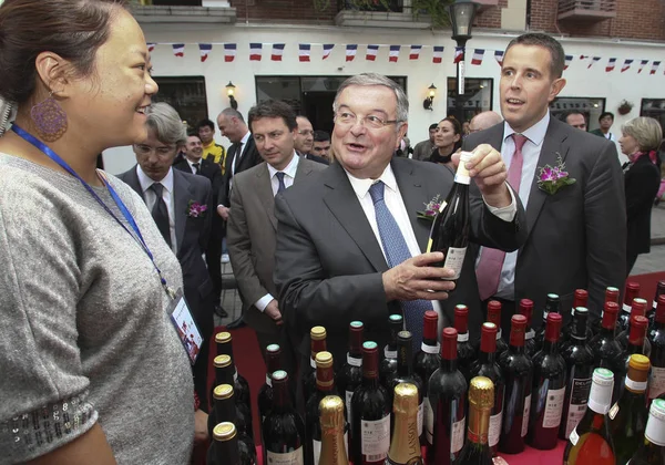 Michel Mercier Ministre Français Justice Commente Avec Personnel Chinois Sur — Photo