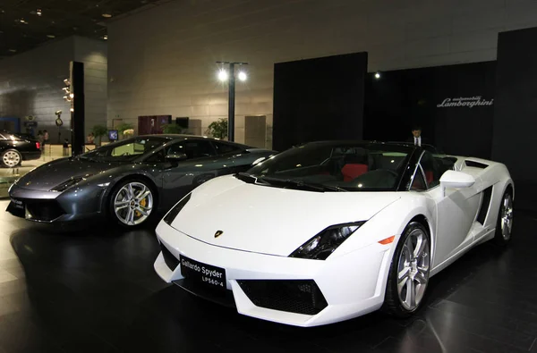 Los Coches Lamborghini Exhiben Durante Una Exposición Automóviles Wuxi Provincia — Foto de Stock