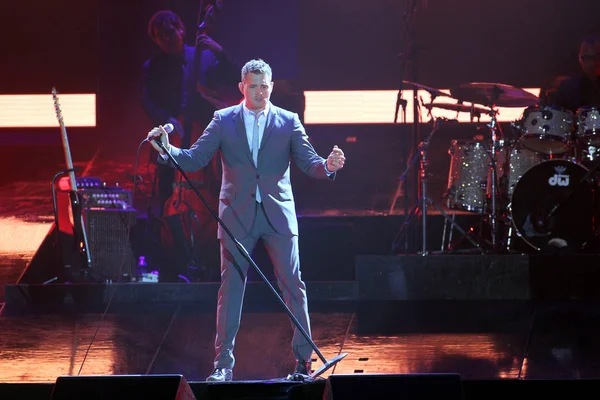 Cantante Jazz Canadiense Michael Buble Actúa Concierto Hong Kong China — Foto de Stock