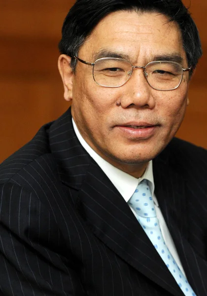 中国工商银行董事长姜建清出席2009年12月22日在中国北京举行的中国金融论坛 — 图库照片