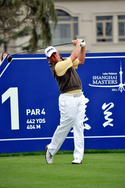 Lee Westwood Dari Inggris Keluar Lapangan Selama Turnamen Golf Masters — Stok Foto