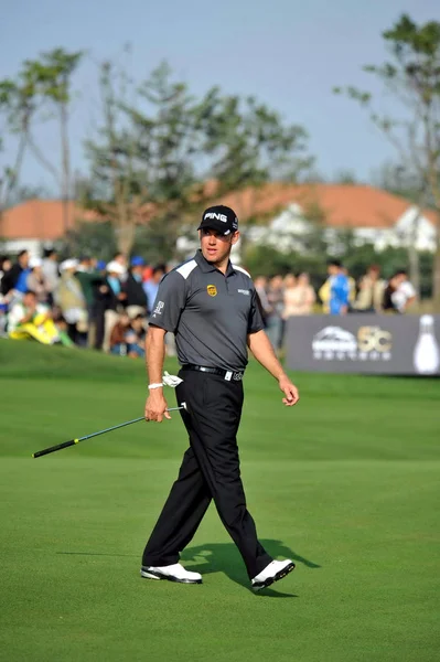 Lee Westwood Anglia Néz Utolsó Licitkörben Malaren Shanghai Masters Golf — Stock Fotó