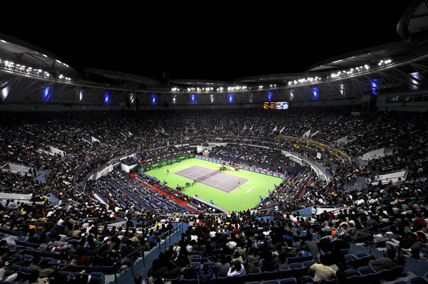 상하이에서 2011 상하이 마스터스 테니스 토너먼트를 영국의 레이와 스페인의 데이비드 — 스톡 사진