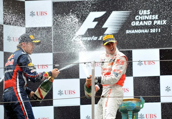 Mclaren Mercedes Lewis Hamilton Della Gran Bretagna Giusto Red Bull — Foto Stock