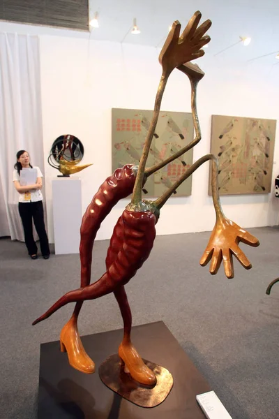 Una Obra Arte Exhibe Durante Feria Arte Shanghai 2011 Shanghaimart — Foto de Stock