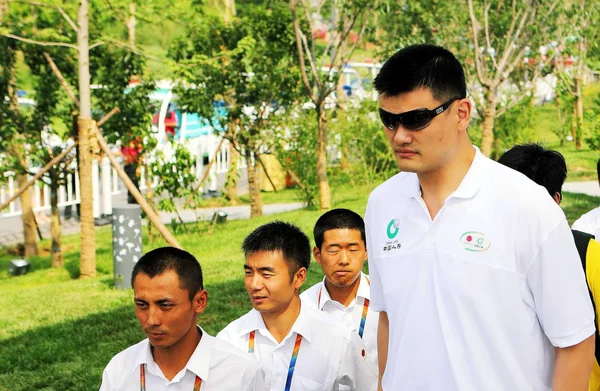 Superestrella China Baloncesto Yao Ming Asiste Ceremonia Lanzamiento Una Campaña —  Fotos de Stock