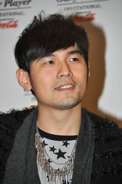 Músico Productor Cine Taiwanés Jay Chou Asiste Una Conferencia Antes — Foto de Stock