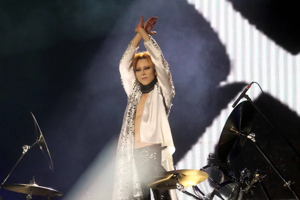 Yoshiki Japoński Heavy Metalowego Zespołu Japan Wykonuje Się Koncercie Japan — Zdjęcie stockowe