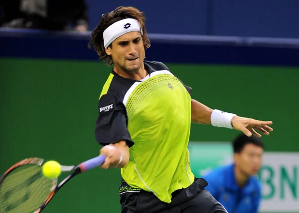 David Ferrer Spanya Verir Onun Adam Countryman Feliciano Lopez Karşı — Stok fotoğraf