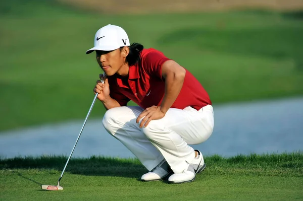 Anthony Kim Förenta Staterna Anser Putt Finalrundan Lake Malaren Shanghai — Stockfoto