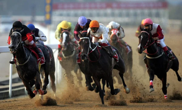 File Jockey Concurează Într Cursă Cai Orient Lucky City International — Fotografie, imagine de stoc
