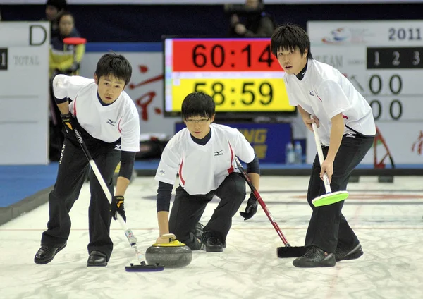 Jogadores Japão Competem Uma Partida Masculina Robin Duplo Contra Taipei — Fotografia de Stock