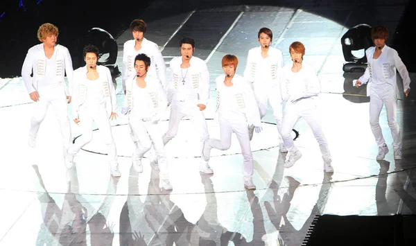 Grupo Pop Sul Coreano Super Junior Apresenta Seu Concerto Taipei — Fotografia de Stock