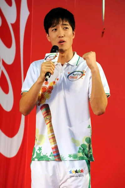 Čínská Hvězda Posunující Gesta Liou Xiang Slavnostním Ceremoniálu Pro Výběr — Stock fotografie