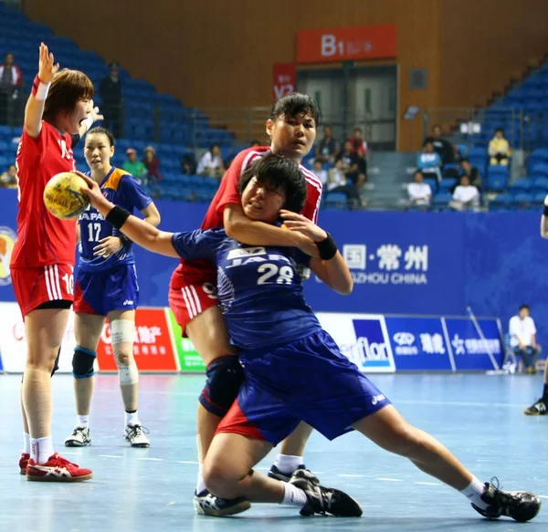 Nagata Shiori Japan Blue Holds Ball Match South Korea Womens — Stock Photo, Image