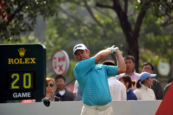 Lee Westwood Anglie Odpal Prvního Dne Soutěže Během 2011 Wgc — Stock fotografie