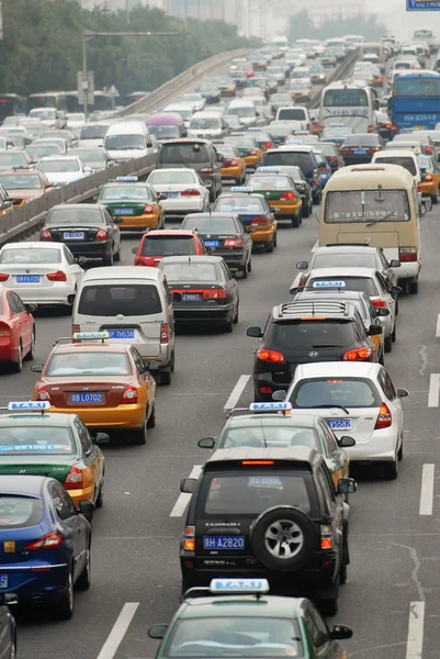 Atasco Tráfico Una Carretera Beijing China Agosto 2011 — Foto de Stock