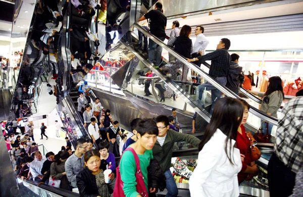 Zákazníci Během Národního Svátku Nanjingu Provincii Východní Chinas Jiangsu Účastní — Stock fotografie