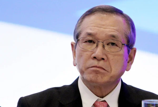 Michiyoshi Mazuka Prezes Przedstawiciel Dyrektor Fujitsu Limited Uczęszcza Konferencję Prasową — Zdjęcie stockowe