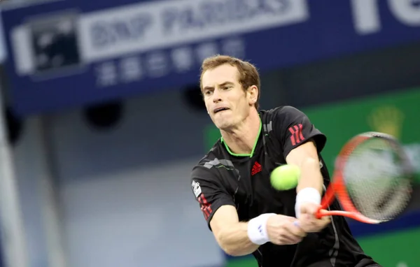 Andy Murray Gran Bretaña Devuelve Tiro Contra David Ferrer España — Foto de Stock