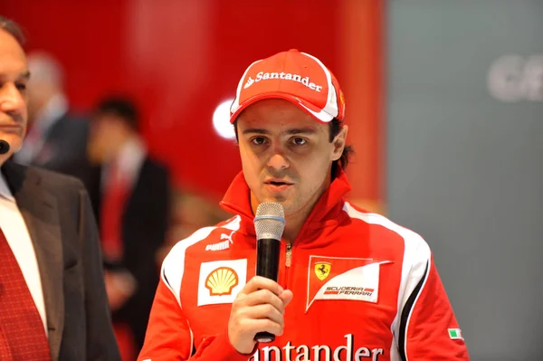 Pilote Brésilien Felipe Massa Ferrari Exprime Lors Cérémonie Première Chinoise — Photo