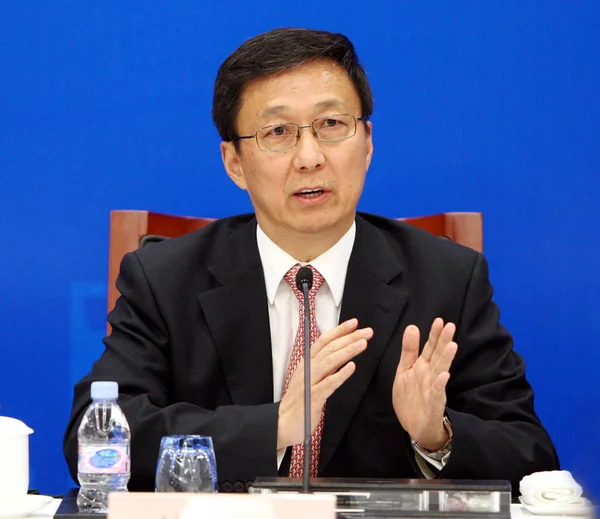 Shanghai Mayor Han Zheng Speaks Press Conference 23Rd International Business — Stock Photo, Image