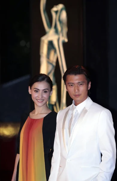 Hongkong Zanger Acteur Nicholas Tse Vrouw Met Actrice Cecilia Cheung — Stockfoto