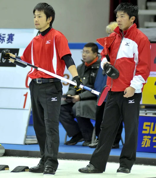 Los Jugadores Japón Representan Partido Robin Masculino Contra Nueva Zelanda —  Fotos de Stock