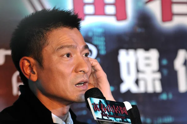 Hongkong Zanger Acteur Andy Lau Woont Een Persconferentie Voor Film — Stockfoto