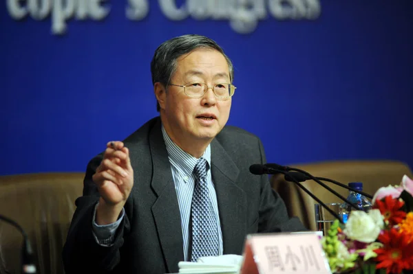 Čou Siao Čchuan Guvernér Čínské Lidové Banky Pboc Čínská Centrální — Stock fotografie