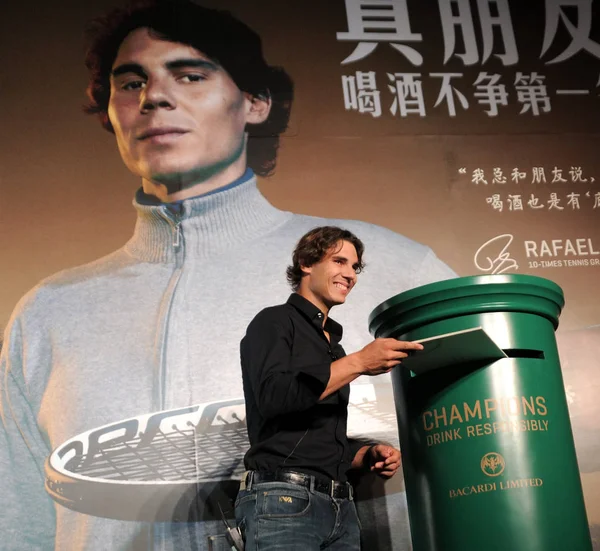 Jucătorul Spaniol Tenis Profesionist Rafael Nadal Participă Evenimentul Bacardi Limited — Fotografie, imagine de stoc