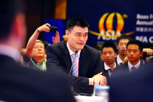 Chinese Baseketball Superster Yao Ming Woont Een Bijeenkomst Van Het — Stockfoto