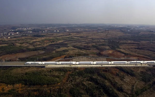 Egy Crh Kínai Nagysebességű Vasút Vonat Wuhan Guangzhou Nagysebességű Vasút — Stock Fotó