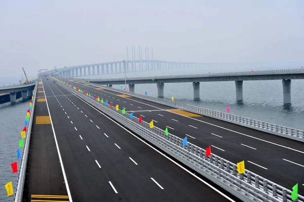 View Jiaozhou Bay Bridge Also Called Qingdao Gulf Bridge Qingdao — Stock Photo, Image