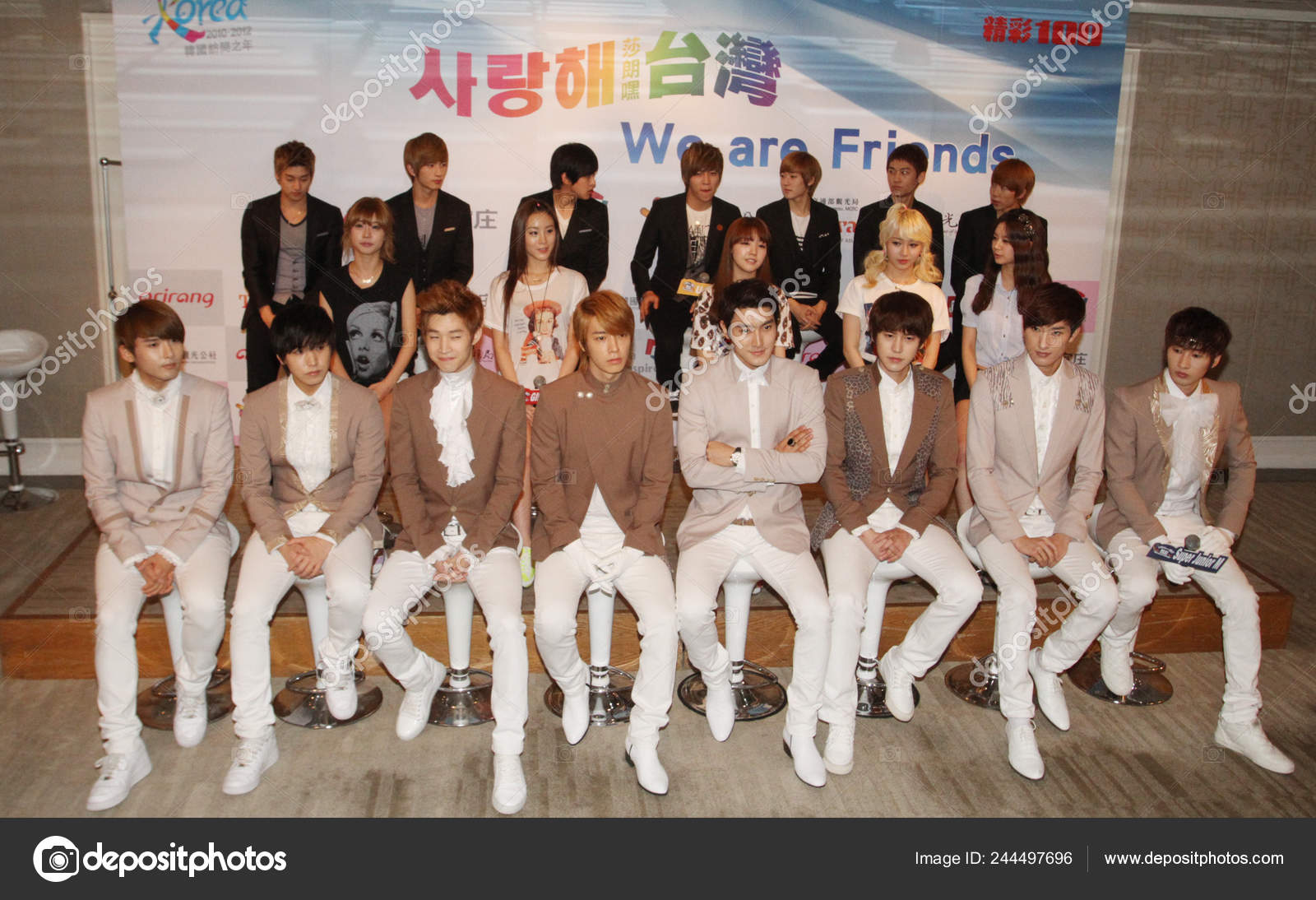 South Korean Popular Groups Super Junior First Row Girls Day Stock Editorial Photo C Chinaimages