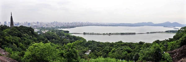 Πανοραμική Άποψη Από Δυτική Λίμνη Hangzhou City Επαρχία Chinas Zhejiang — Φωτογραφία Αρχείου